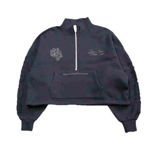 Darc Sport SHE Everson Oversized Sweatshirt Women Medium Black Mockneck Half Zip